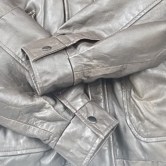 Vtg Lambskin Leather Bomber Jacket Quilted‎ Brown Grunge Top Gun Style Classic